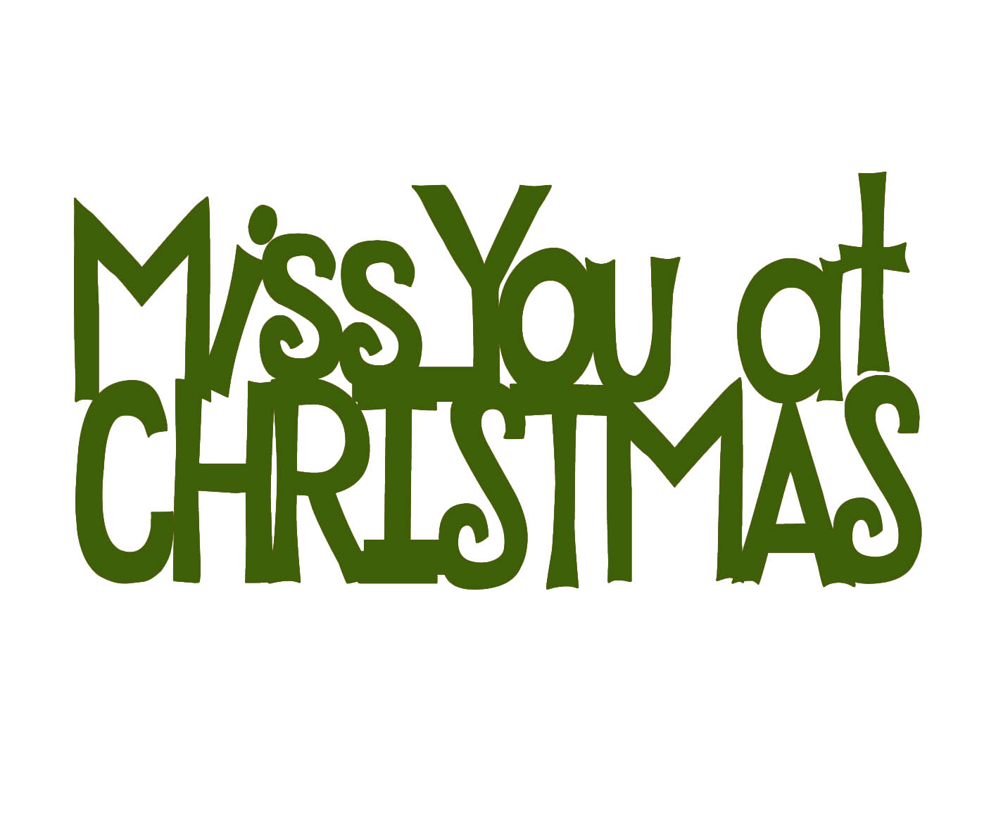 Miss you at christmas green  mini 44 x 23 pack 10